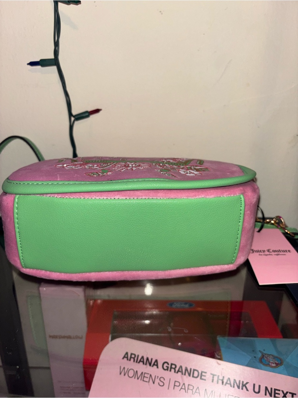 Juicy Couture Pink & Green Embroidered Crossbody Bag - Picture 6 of 7